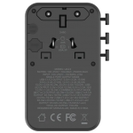 Momax UA23UKD 1-WORLD² 100W GaN全球旅行轉換插座 (黑色)